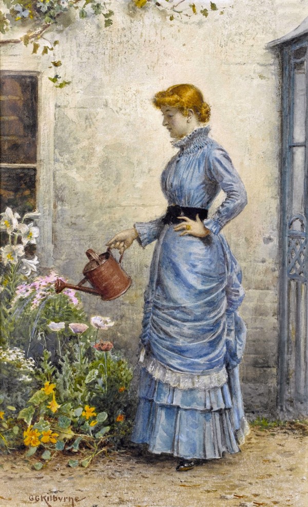 Watering the Flowers by George Goodwin Kilburne